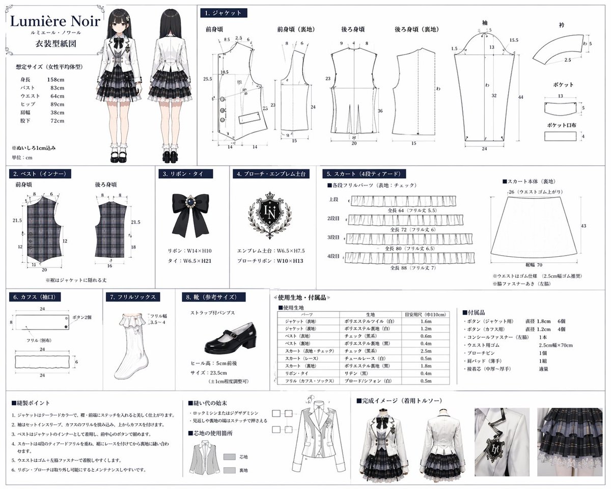 Anime Costume Sewing Pattern