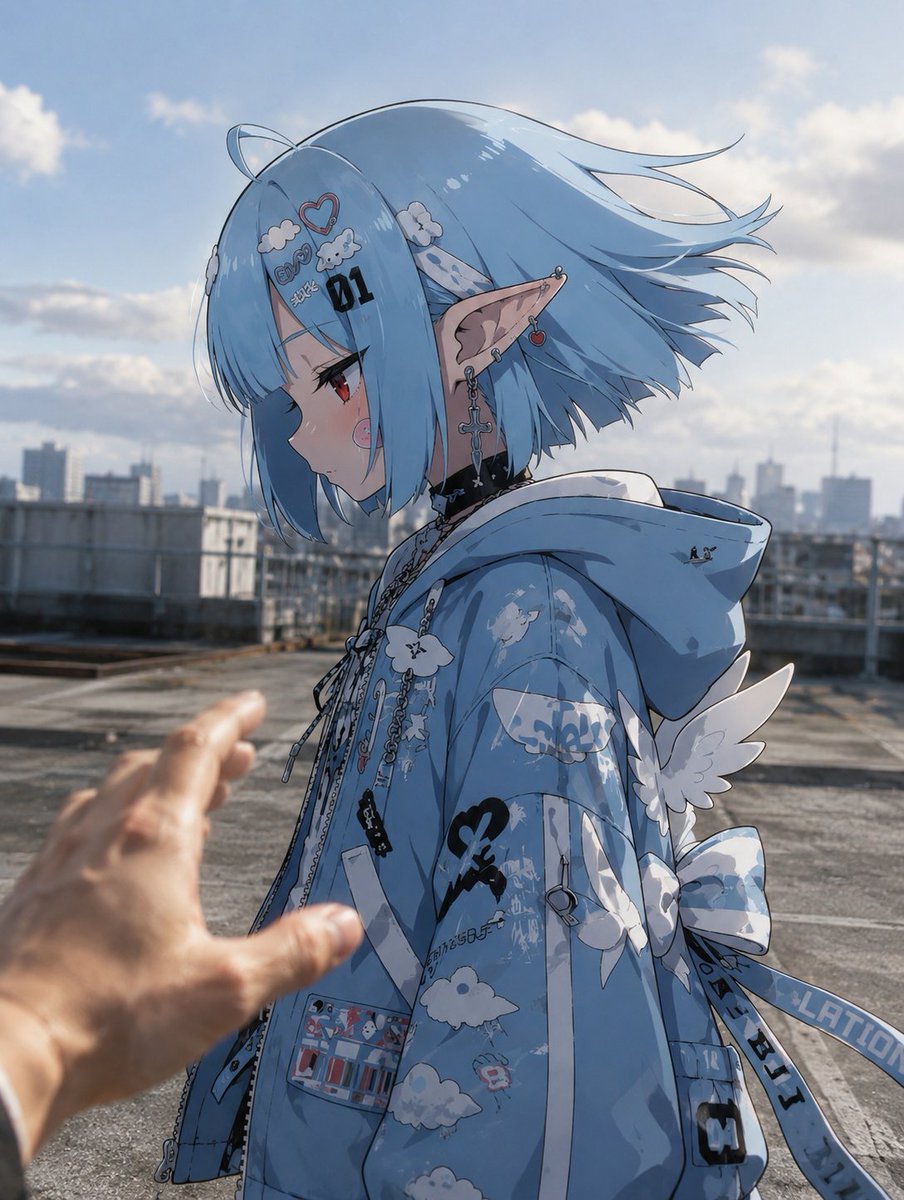 Anime Real Rooftop Composite