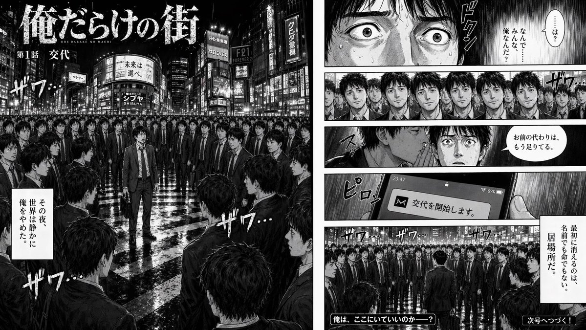 双页心理惊悚漫画分镜