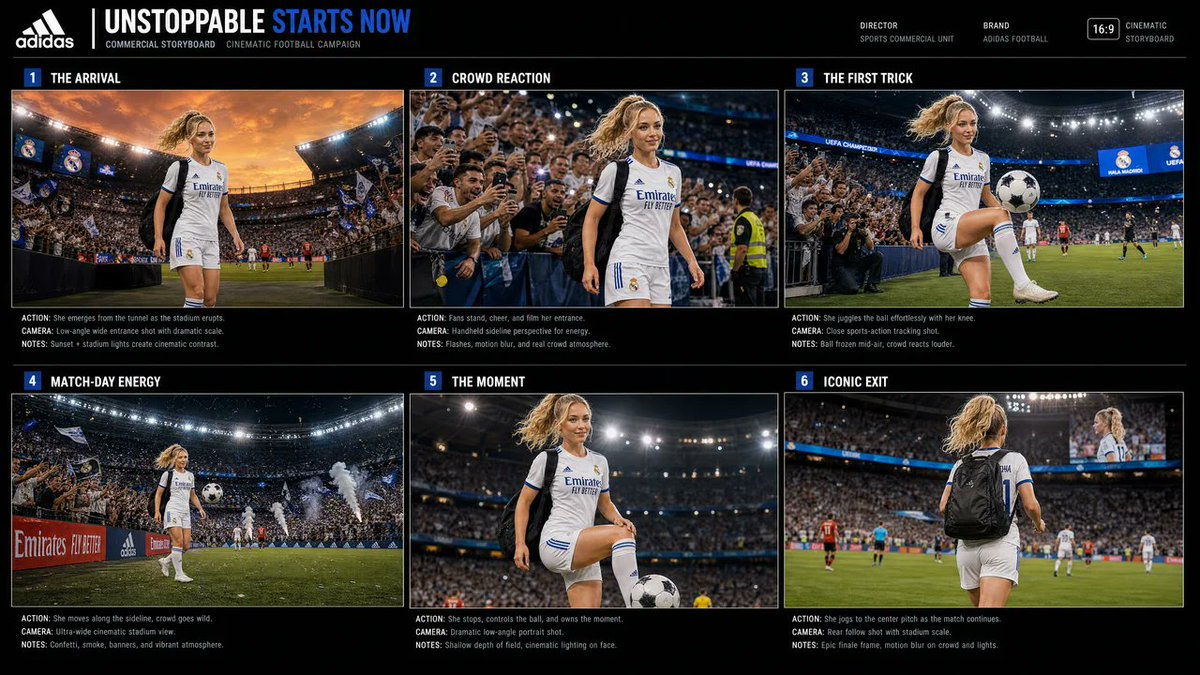 Football Commercial Storyboard