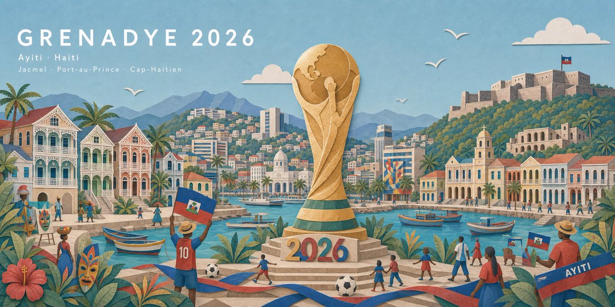 Haitian Football Poster Paper Collage