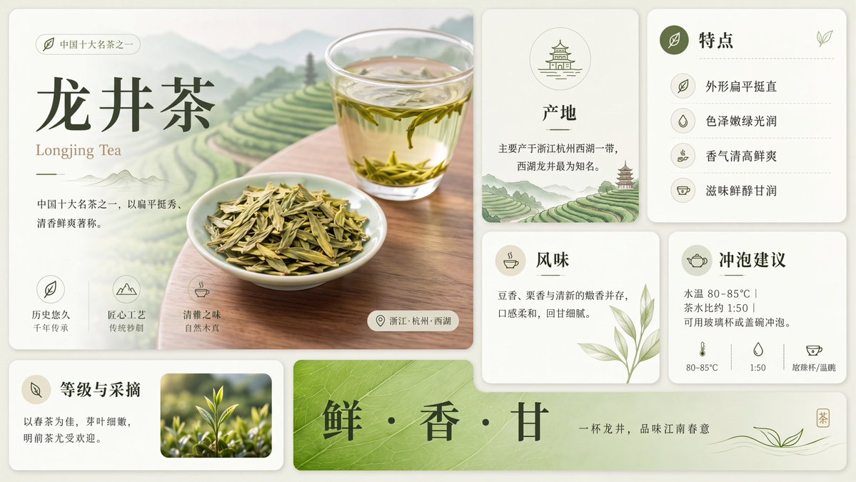 龙井茶信息图海报