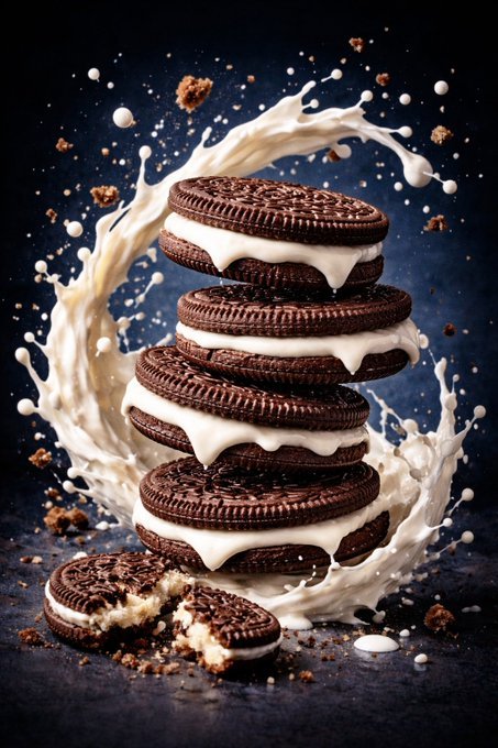 Macro Luxury Biscuit Milk Splash
