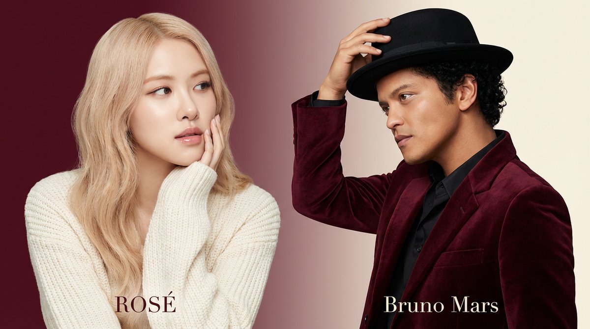 ROSÉ 和 Bruno Mars 双联画英雄图片