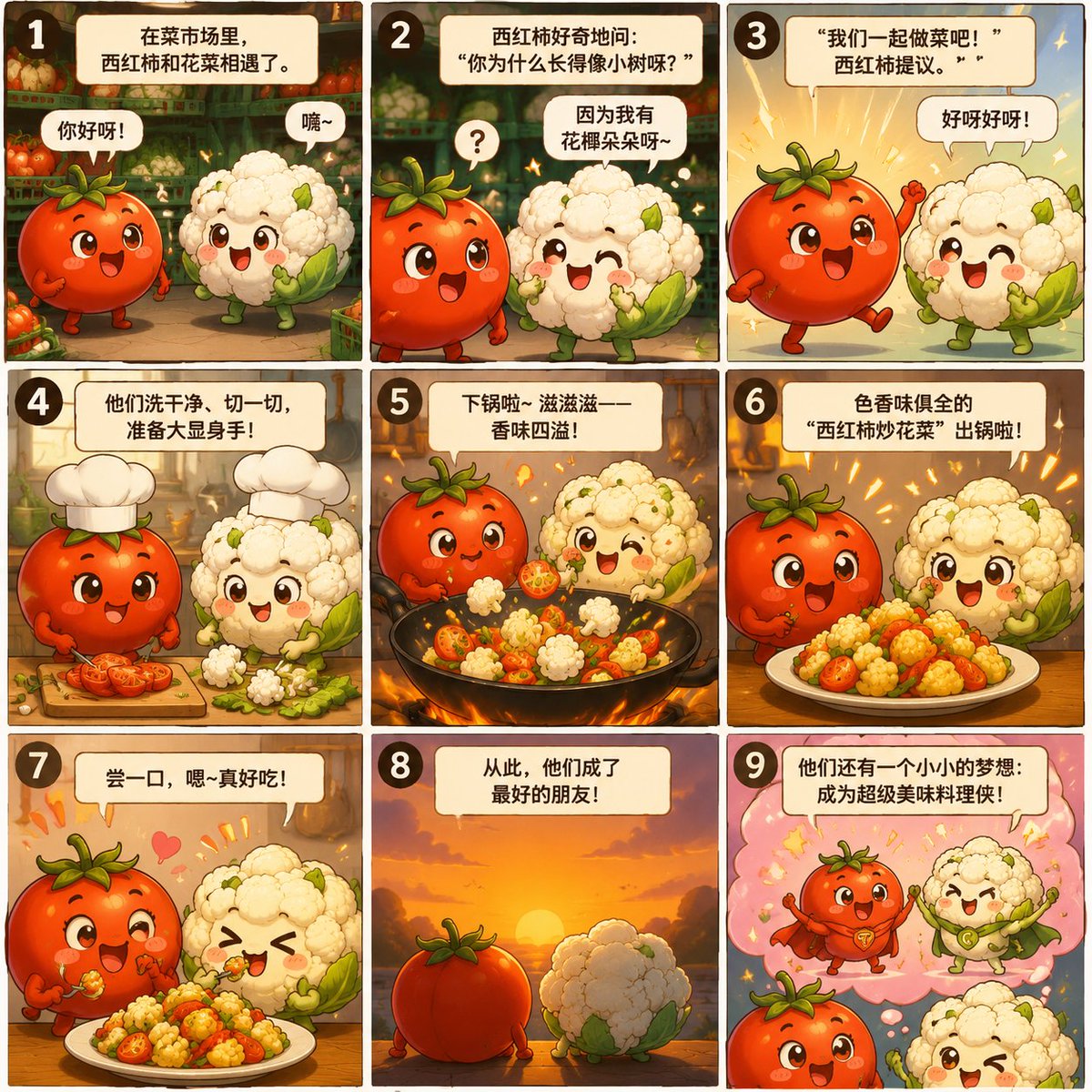 番茄与花菜动漫漫画