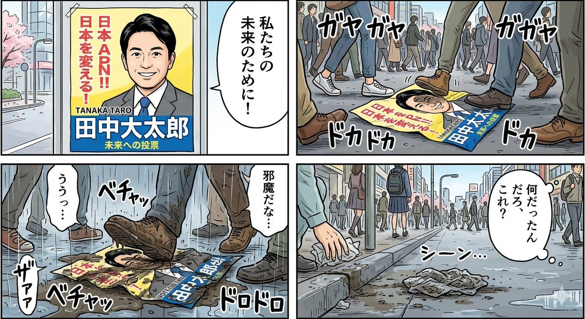 四格漫画：沾满泥土的海报