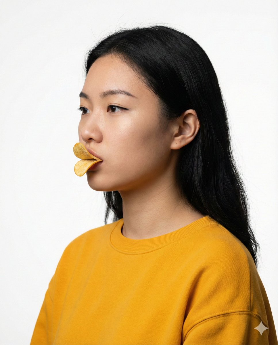 概念美妆肖像 品客薯片鸭子嘴