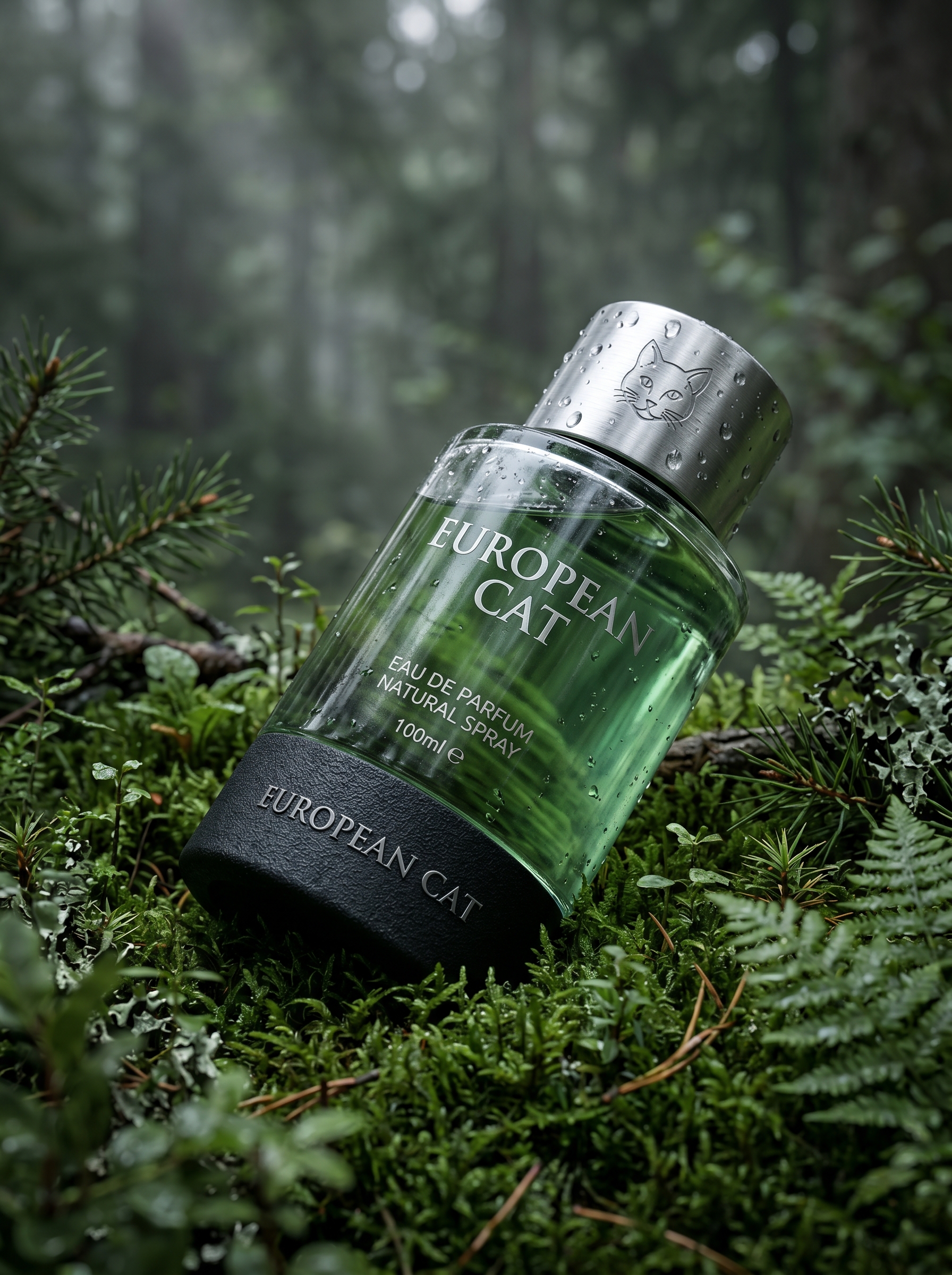 Ultra-realistic premium fragrance product shot of a EUROP...