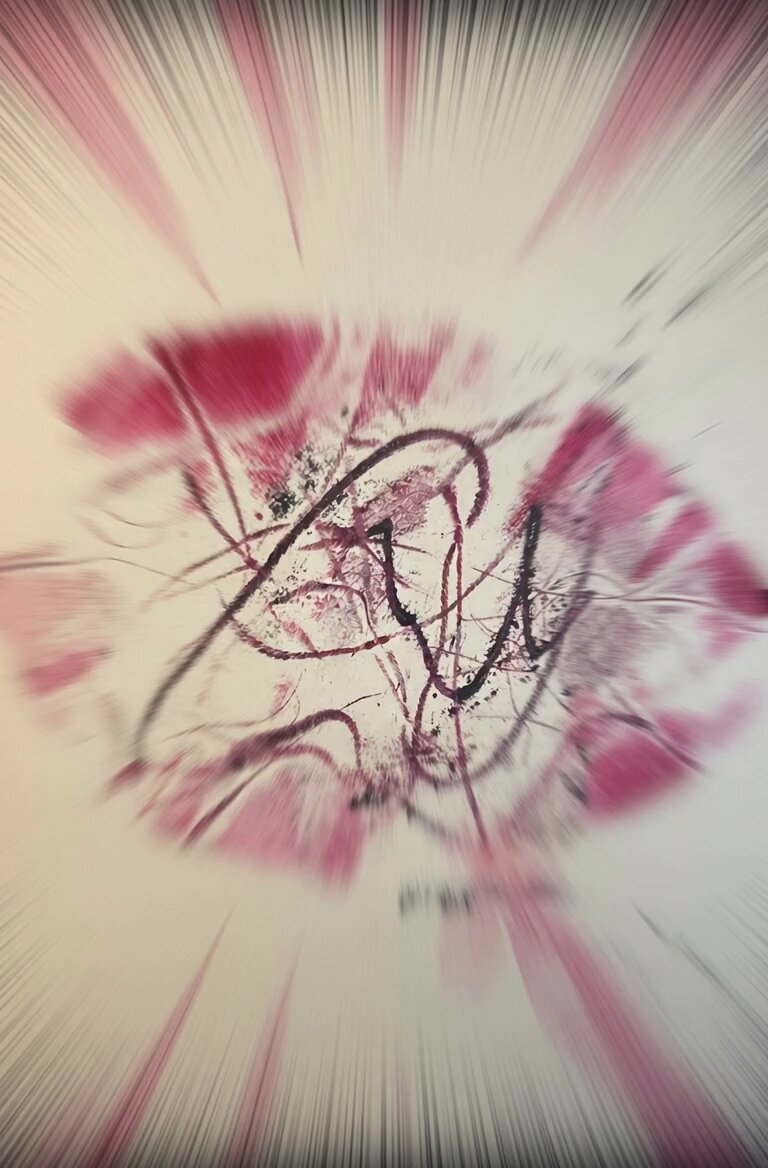 洋红色有机形态缩放循环